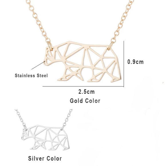 Geometric Bear Necklaces / Mama Bear Gold, Silver - Picture 3 of 8